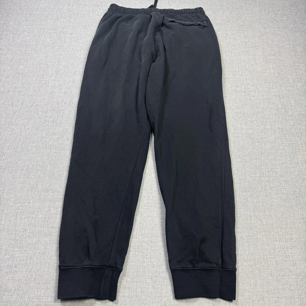 Nike Jogger Pants Mens Large Black Fleece Drawstring Pockets Ribbed Tapered